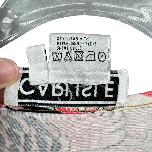 Carlisle NWT Pink Floral Gold Metallic Embellished Square Neck Slim Fit Top - Picture 11 of 11